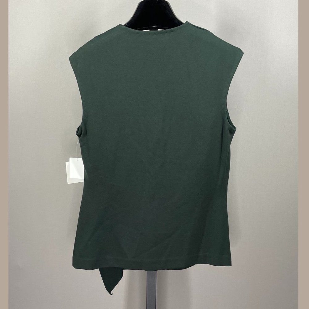 NEW! ANNE KLEIN FOREST GREEN CASCADE RUFFLE TOP! WOMENS 8! - Picture 9 of 12